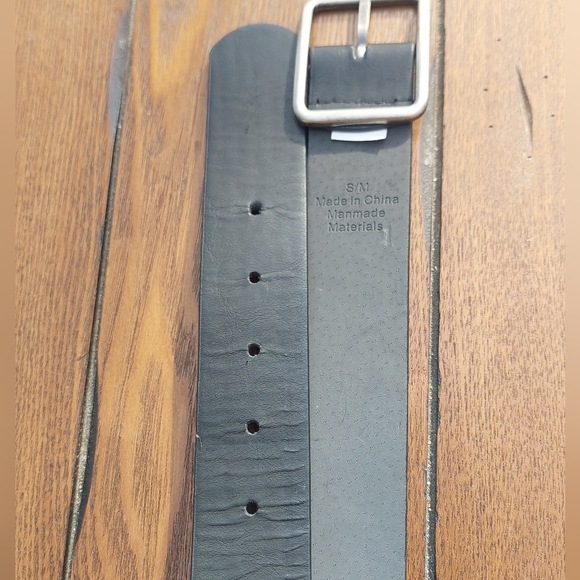 Black Embroidered Belt Silver Buckle Small/Medium 38" Length - Picture 3 of 6